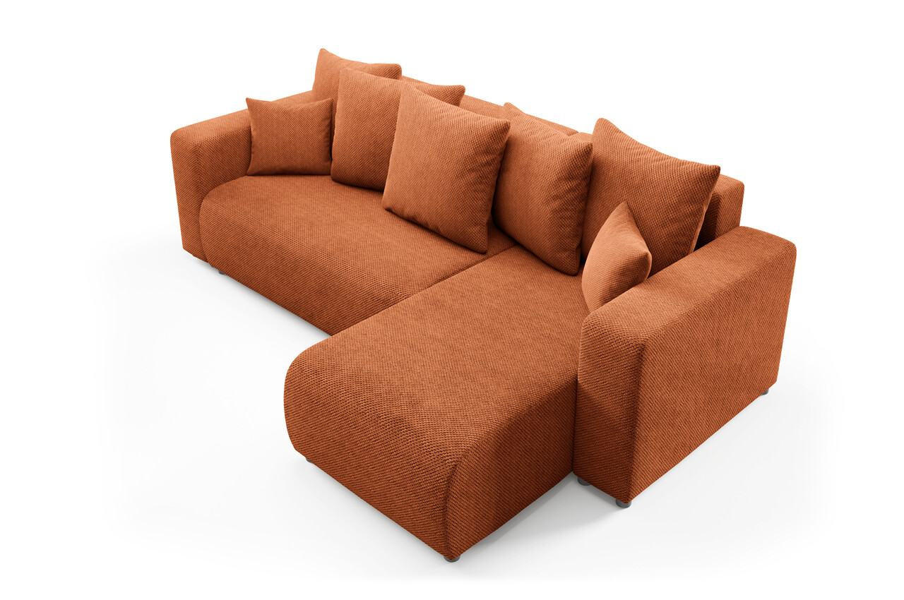 Thumbnail - Furnisell Ecksofa, Orange, Textil, 4-Sitzer, seitenverkehrt montierbar, 247x145 cm, Wohnzimmer, Sofas & Couches, Wohnlan...
