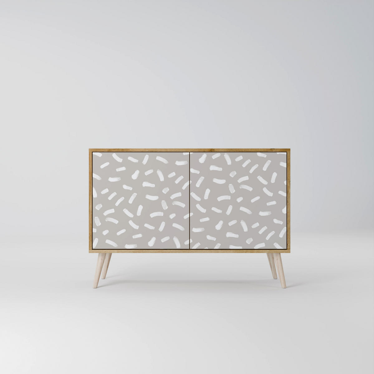 SIDEBOARD PASSING SECONDS, Eicheneffekt, 111x42x77,5 cm, 2 Türen - Eichefarben/Buchefarben, Holzwerkstoff/Buchenholz (111/77.5/42cm) - SpaceRebels
