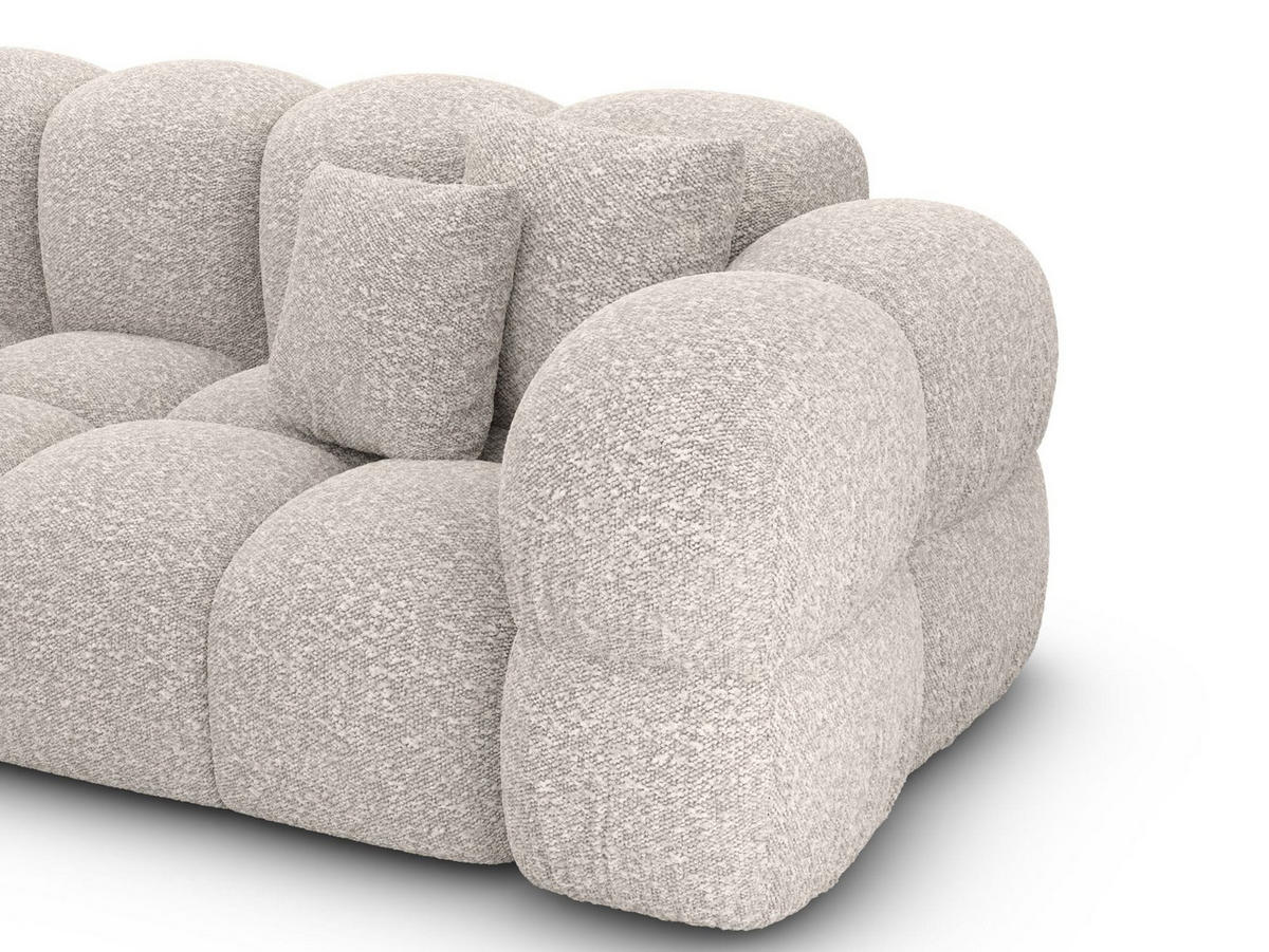 COUCH Monteverde L-Form Pearl Bouclestoff - Perlmutt, Textil (253/253cm)