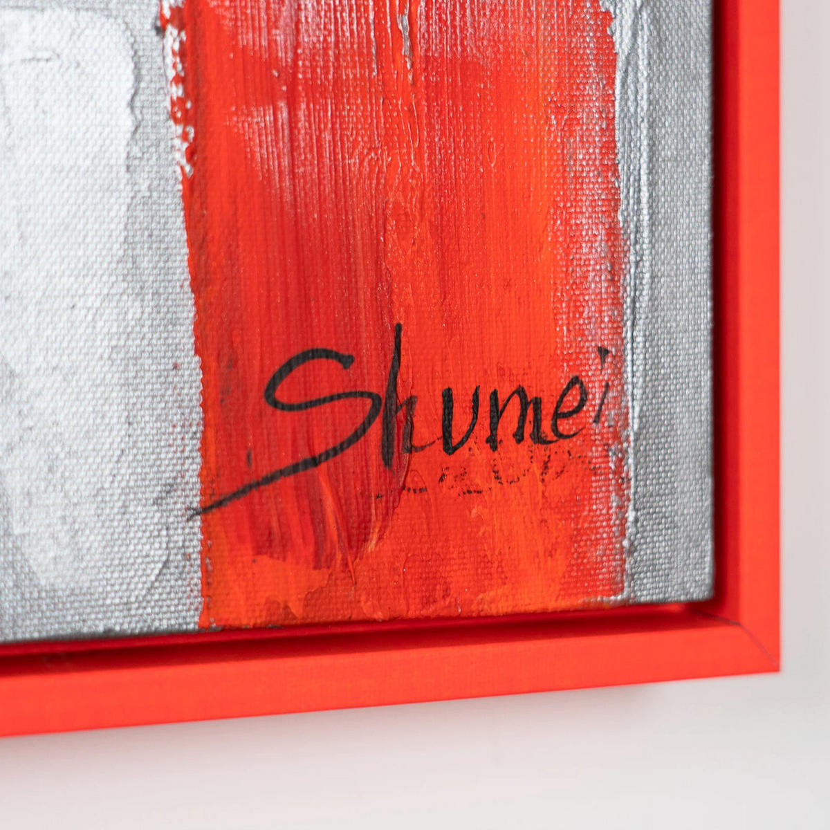 GEMÄLDE Abstrakte Emotion Schattenfugenrahmen Rot 140x100 cm - Rot, Holz (140/100cm) - YS-art gallery