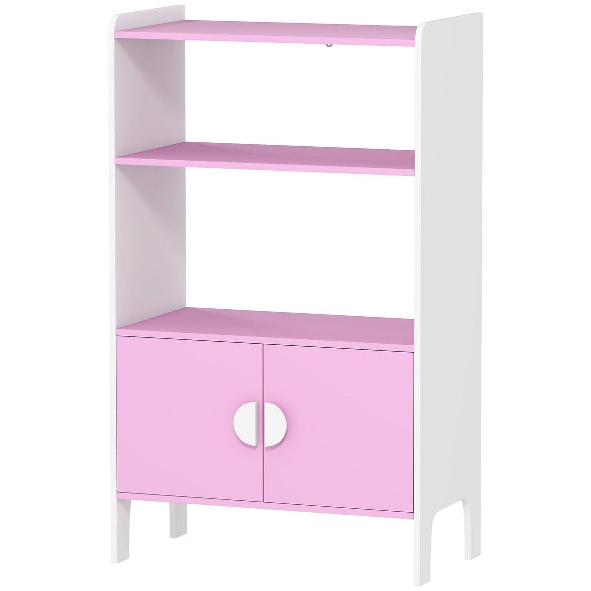 BÜCHERREGAL DE-09561 2 Regale & 2 Schränke Rosa - Pink, Holzwerkstoff (60/100/35cm) - ComfortXL