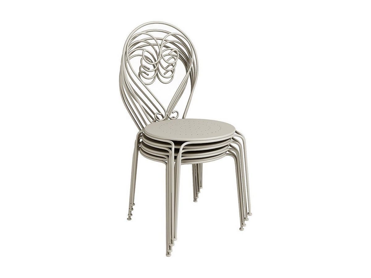 GARTENSTUHL - 43 cm x 47 cm - Metall - Beige - GUERMANTES - Beige, Metall (43/90/47cm) - Vente-Unique