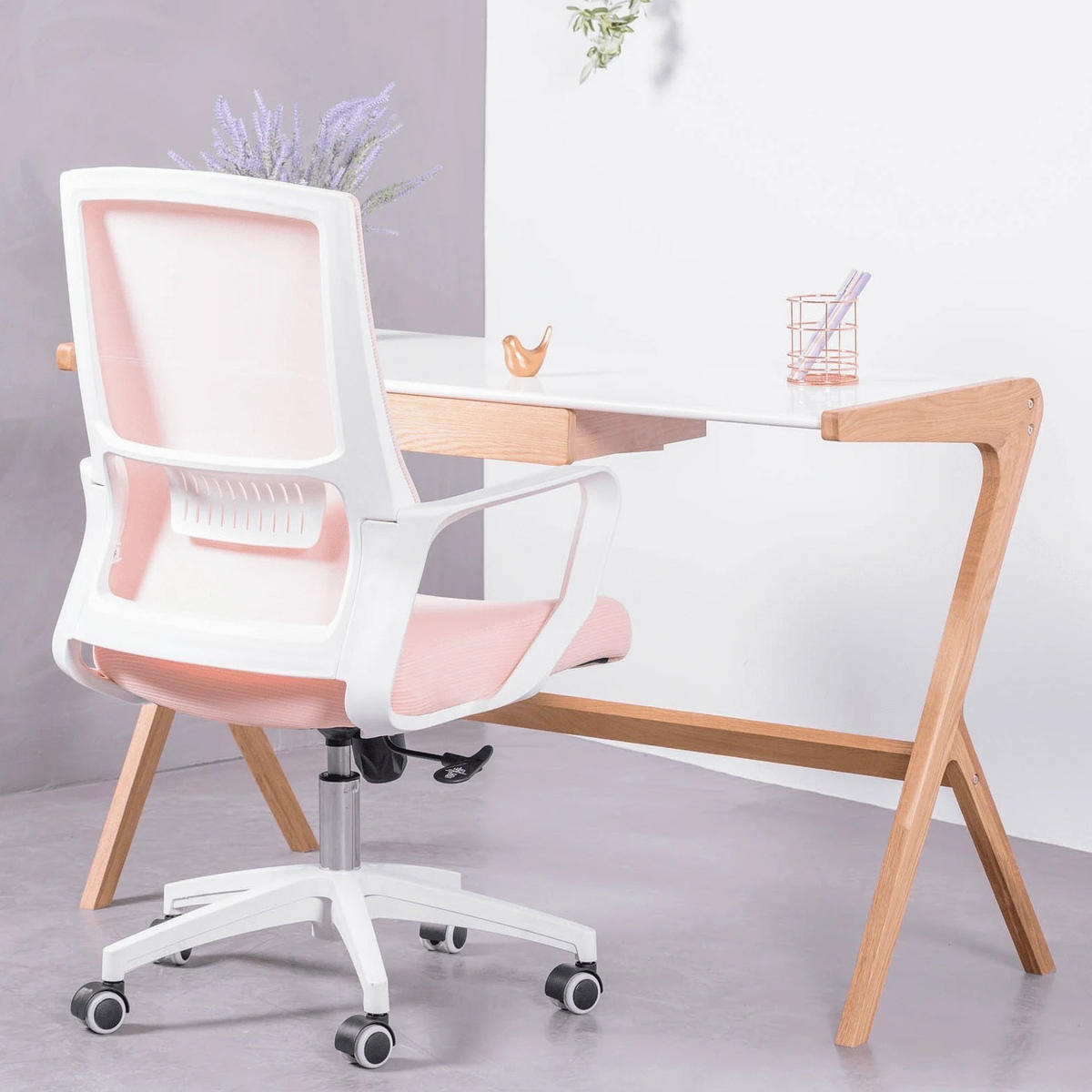 SCHREIBTISCHSTUHL Textil Pink - Pink, Textil (60/100/58cm) - Nest Dream