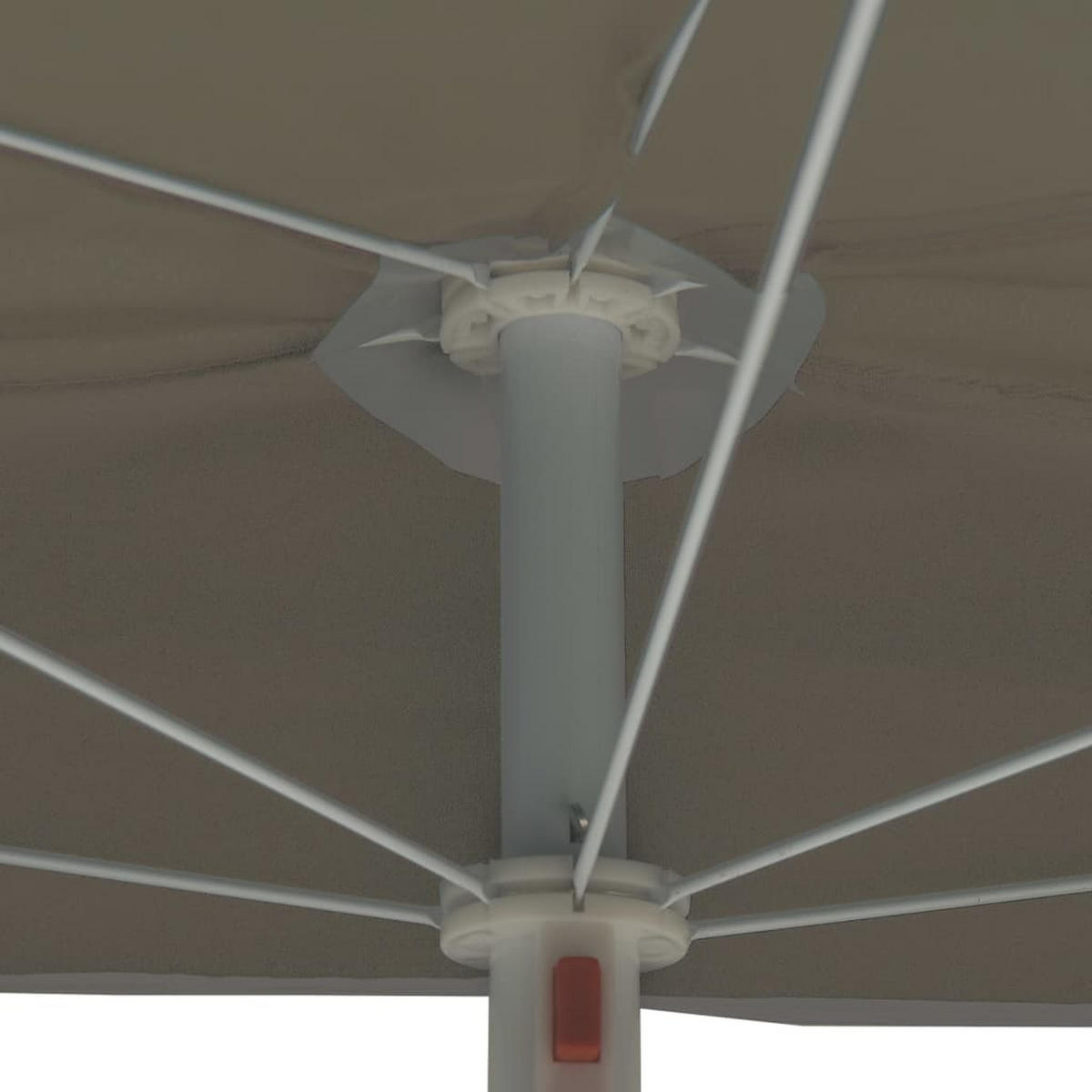 HALB-SONNENSCHIRM Mit Mast 180/90 Cm Sandfarbe - Creme, Textil (180/90cm) - vidaXL