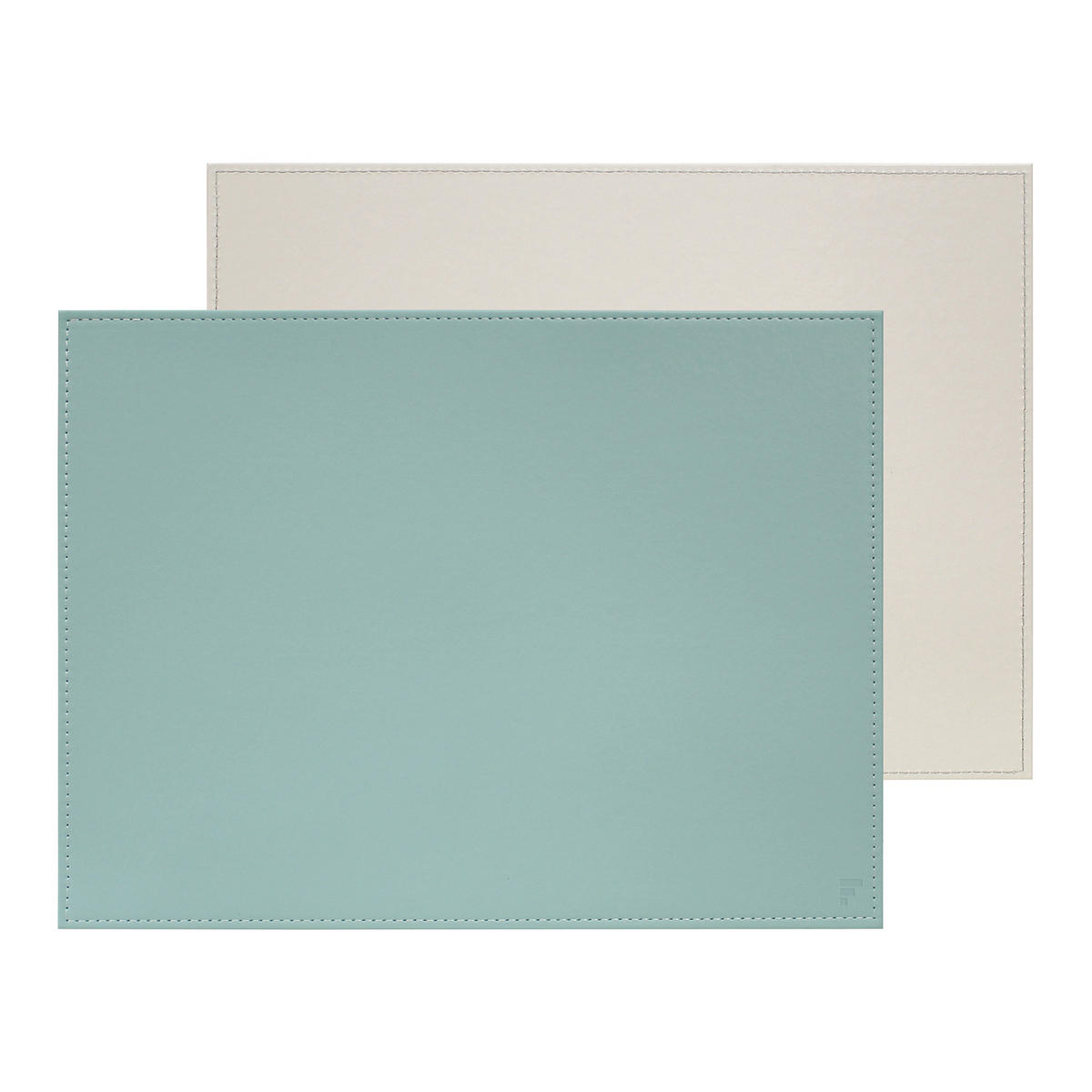 PLATZSET 40 x 30cm mint / grau - Mintgrün, Textil (40/30/0.5cm) - Freeform