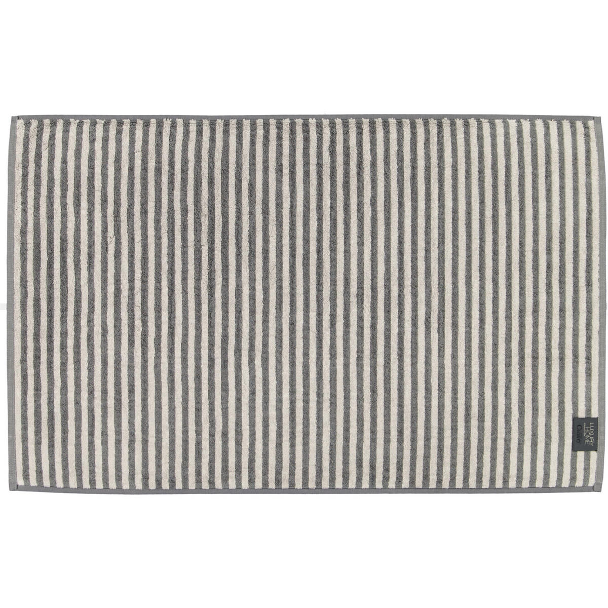 BADEMATTE TWO-TONE STRIPES 480 SCHIEFER - 77 - Grau, Textil (50/80cm) - Cawoe