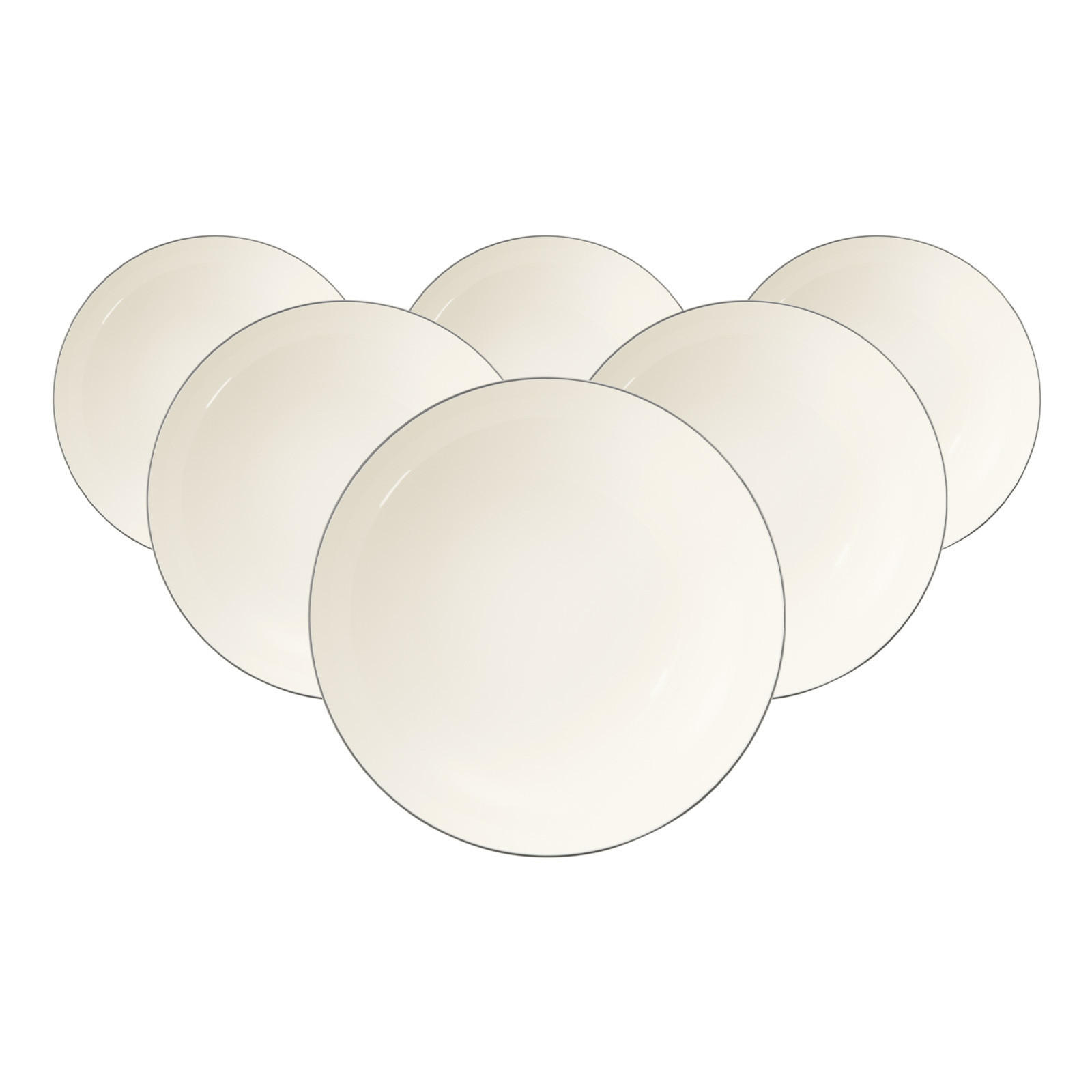 SUPPENTELLER Savona Fine Diamond creme ø 21,5 cm 6er Set - Creme, Keramik (21.5cm) - Seltmann Weiden