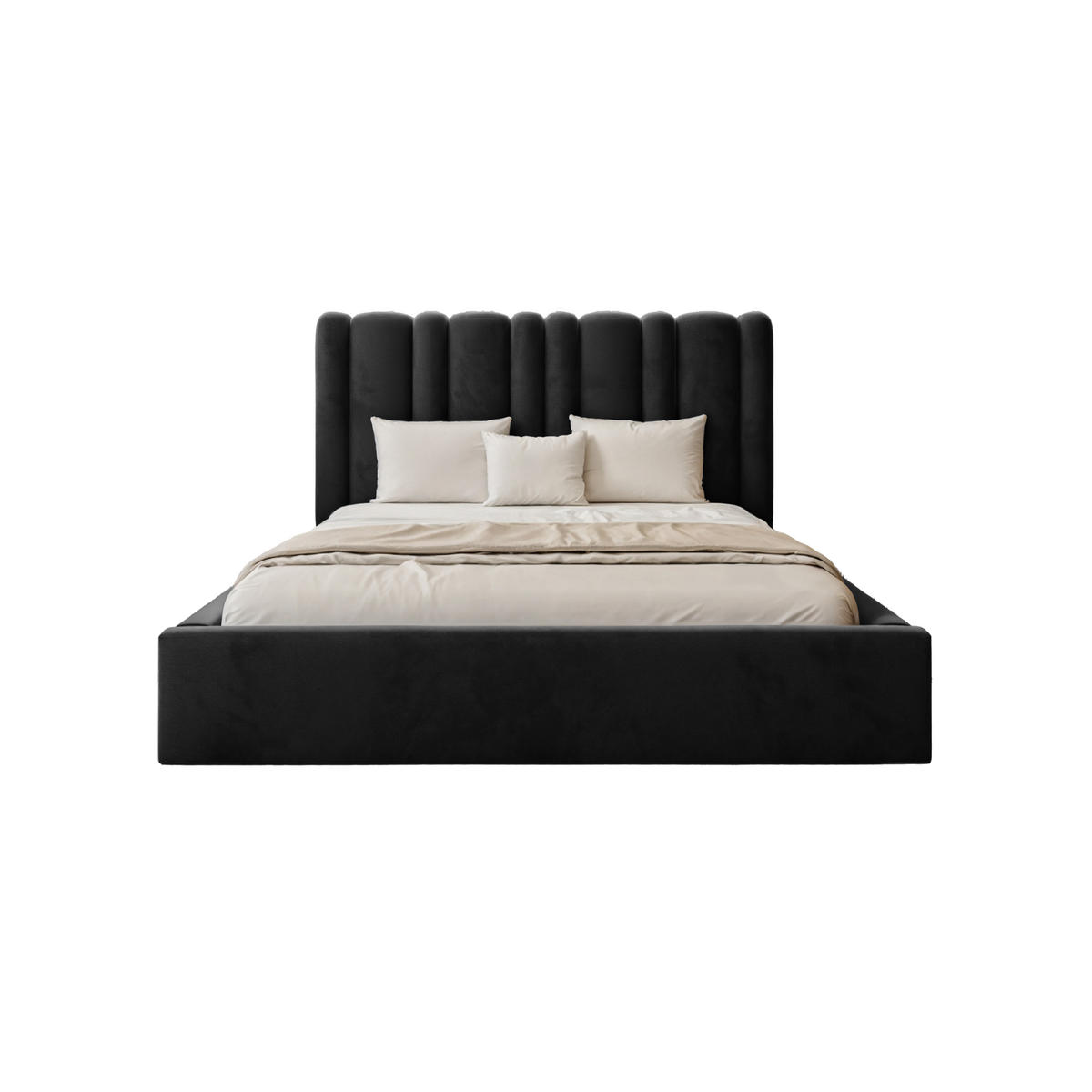 POLSTERBETT Vibo 180x200 cm, Schwarz - Schwarz, Textil (180/200cm) - Fedve