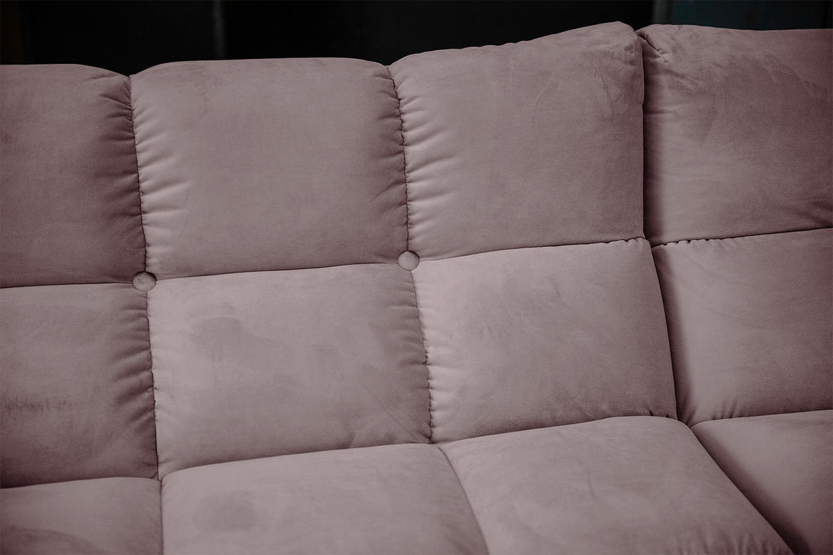 ECKSOFA VIVIEN Grau Velvet - Schwarz/Grau, Kunststoff/Textil (290/178cm) - KAWOLA