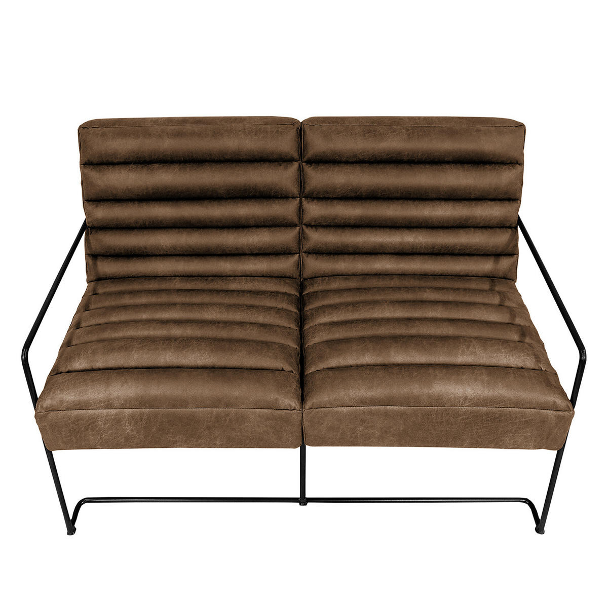 POLSTERGARNITUR (3-2-1) - Antiklederlook - Grau, Textil (1/1/1cm) - home24