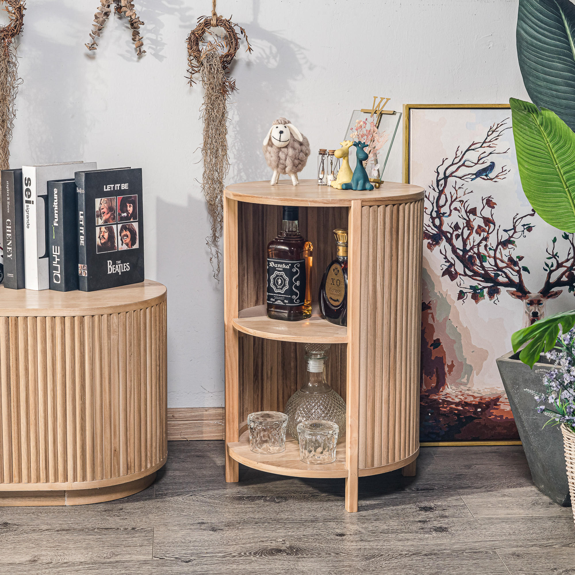 NACHTTISCH Rund Braun 40 x 40 x 63 cm - Braun, Holz (40/63/40cm) - Nordlys