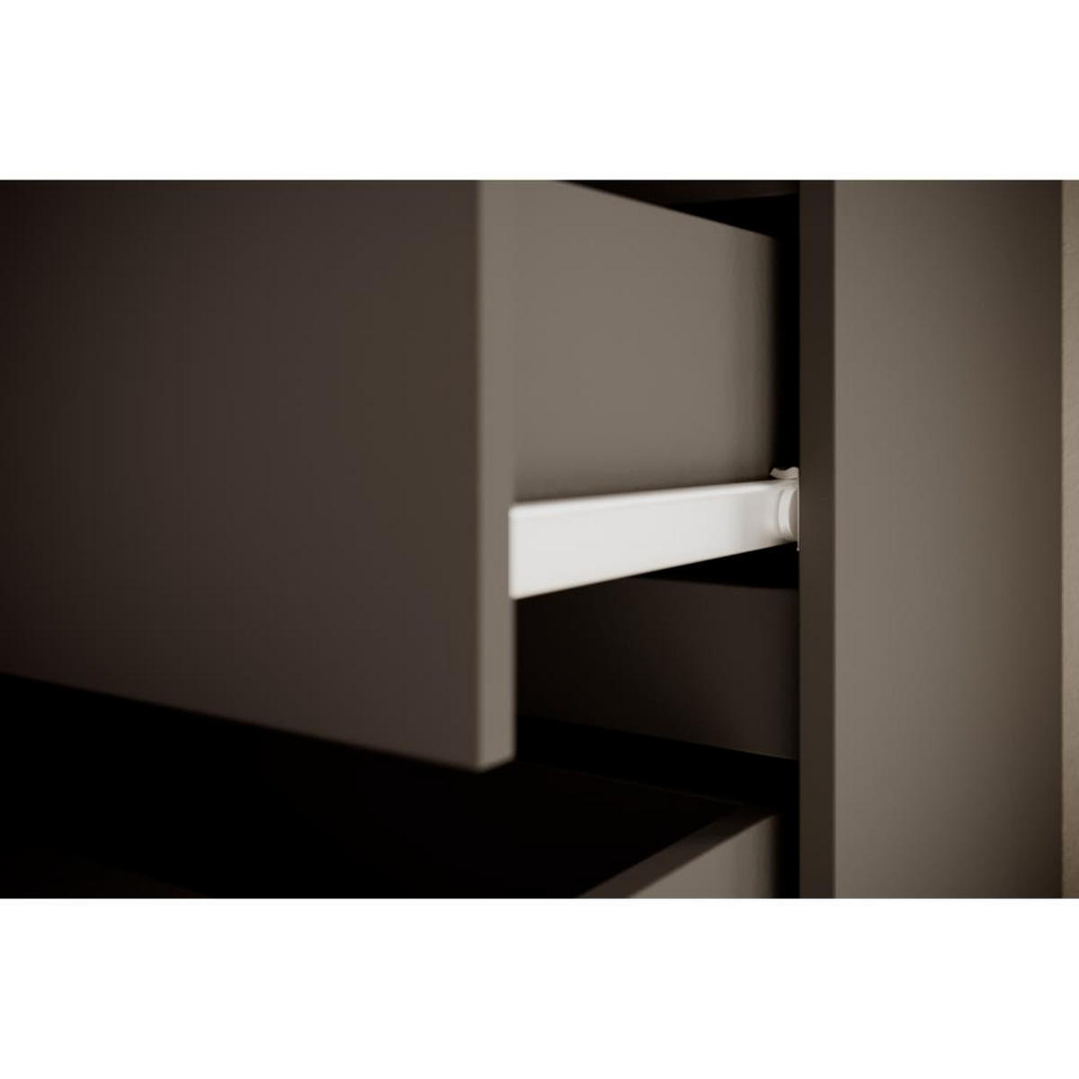 KOMMODE Lemon 120 cm mit acht Schubladen schwarz matt - Schwarz, Holzwerkstoff (120/101.5/39cm) - Beautysofa
