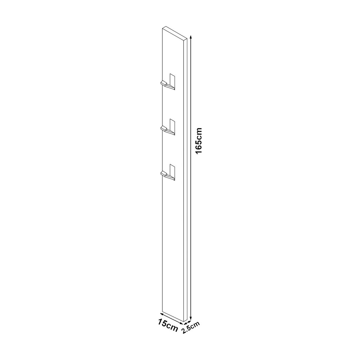 HAKENLEISTE Hansnes - Weiß, Holzwerkstoff/Metall (15/165/3cm) - [en.casa]