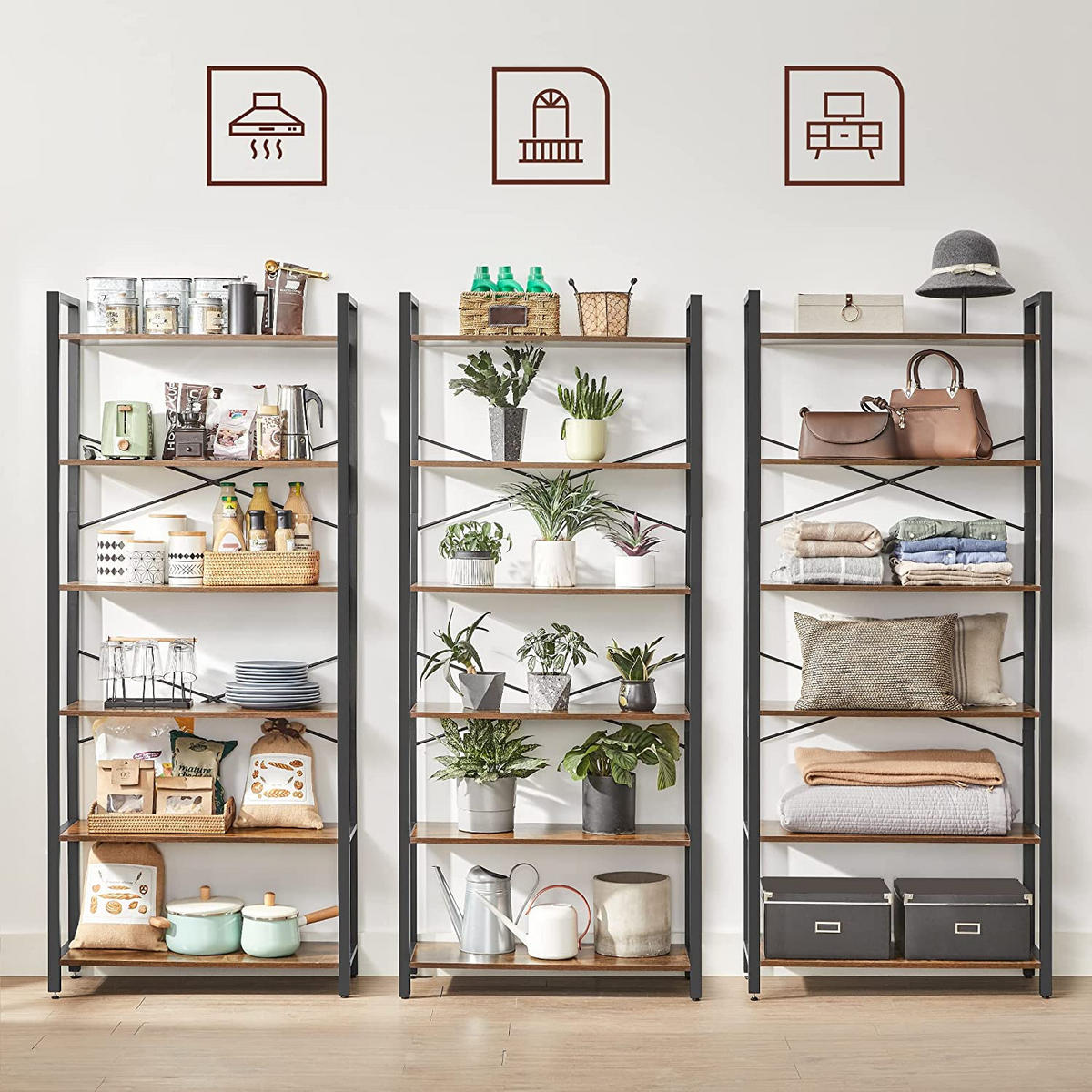 BÜCHERREGAL STANDREGAL - Braun, Holzwerkstoff (30/186/80cm) - Hansiro