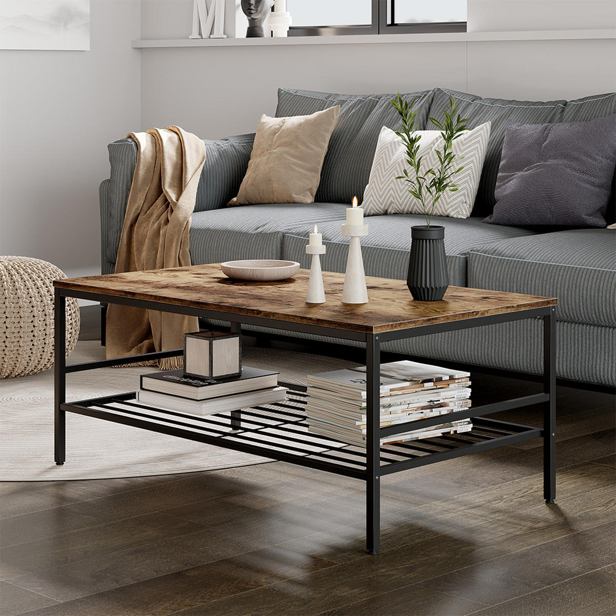 KONFERENČNÍ STOLEK Fyrk Dub Goldkraft/černá - černá/barva dubu, kompozitní dřevo (60/106/45.5cm) - Vicco