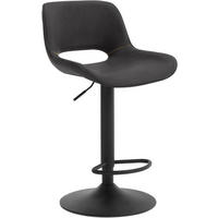 BARHOCKER mit Fußstütze, Kunstleder, Metall, Anthrazit - Anthrazit/Schwarz, Kunststoff/Metall (49/84/49cm) - Woltu