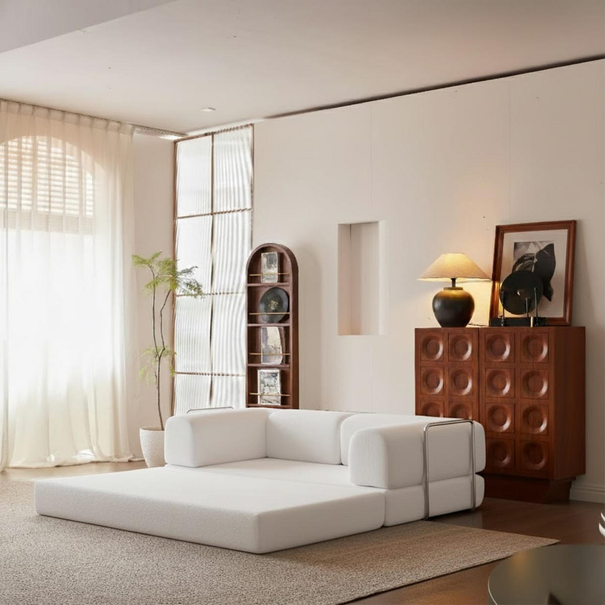SCHLAFSOFA Kaia Weiß Sand - Beige, Textil (180/70/100cm) - COCO Living