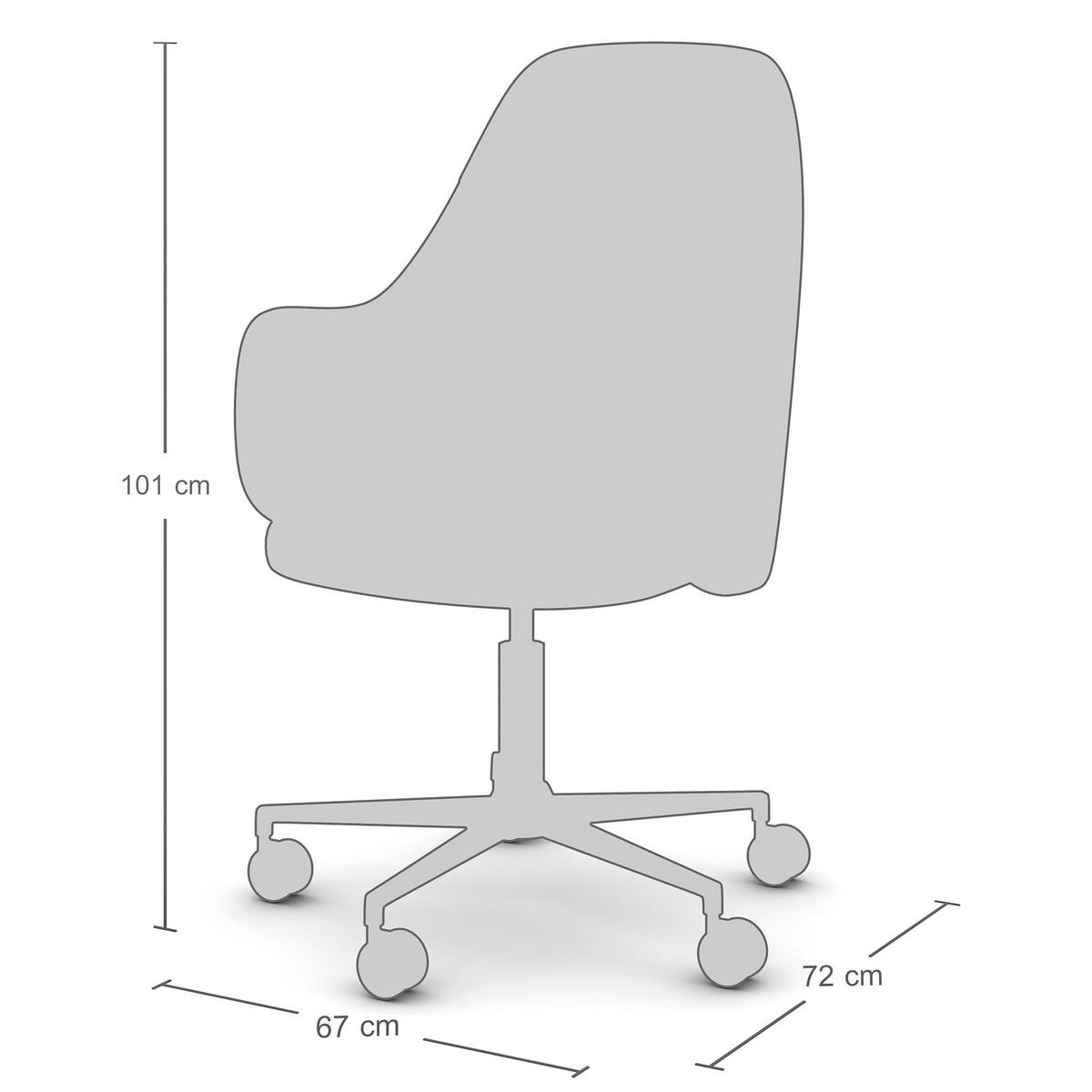 SCHALENSTUHL Consento Triest High Back gepolstert mit Rollen Beige - Beige, Textil (56/98/48cm) - ASSMANN