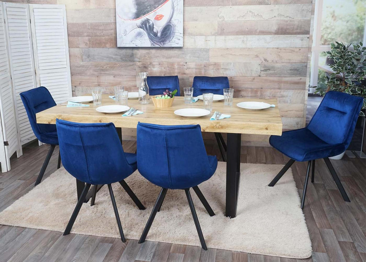 ESSZIMMERSTUHL Blau 2er-Set - Blau, Textil (52/86/56cm) - MCW