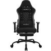 GAMINGSTUHL mit Massagefunktion, Tech-Stoff, Schwarz+Grau - Schwarz/Grau, Kunststoff/Textil (70/121.5/57.5cm) - Woltu