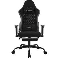GAMINGSTUHL mit Massagefunktion, Tech-Stoff, Schwarz+Grau - Schwarz/Grau, Kunststoff/Textil (70/121.5/57.5cm) - Woltu