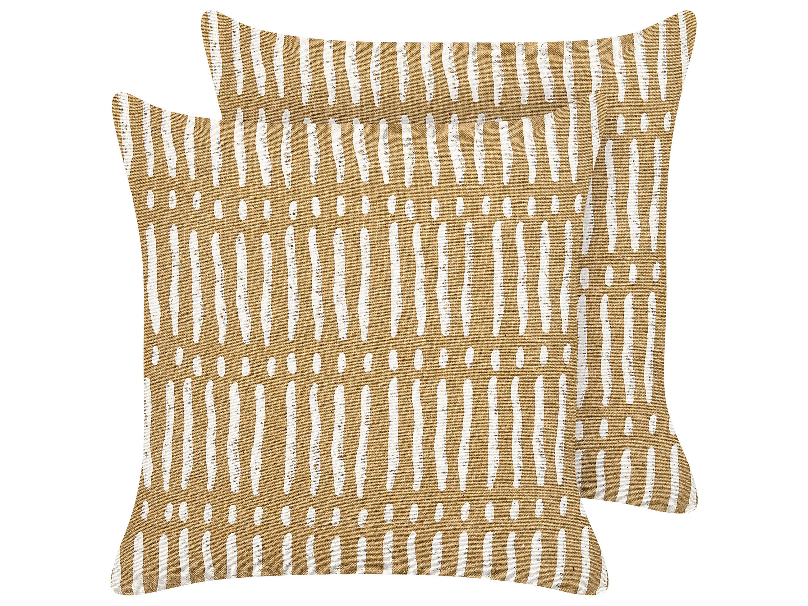 DEKOKISSEN 2er-Set Sandbeige 45/45 cm Salix - Beige, Naturmaterialien/Textil (45/45cm) - Beliani