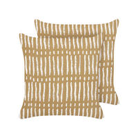 DEKOKISSEN 2er-Set Sandbeige 45/45 cm Salix - Beige, Naturmaterialen/Textil (45/45cm) - Beliani