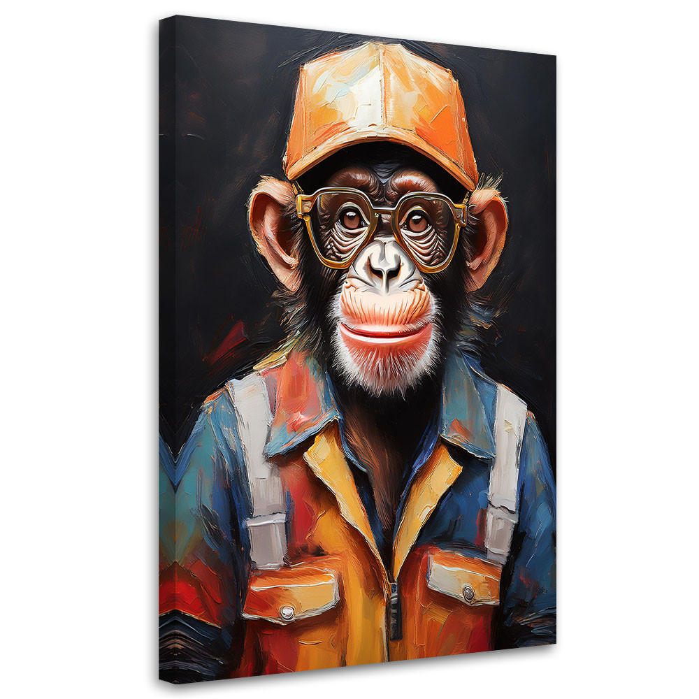 WANDBILD affentiere abstrakt - Orange, Textil (40/60cm) - Feeby