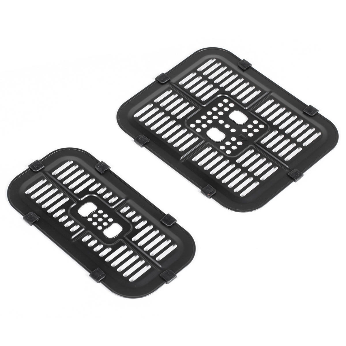 HEISSLUFTFRITTEUSE DE-07932 2 Körbe (5,2 L & 3,3 L), 8 Programme Schwarz+Silber - Schwarz, Metall (39.2/31.1/41.8cm) - ComfortXL