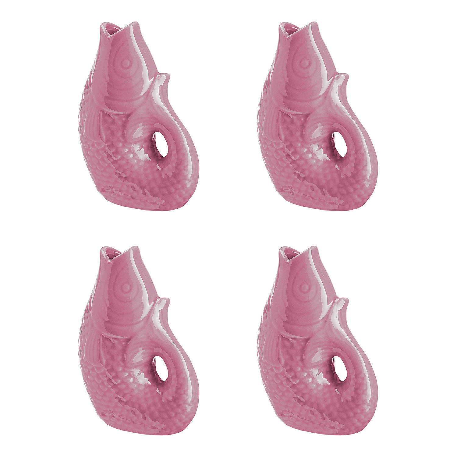 MINI-VASE (4er Set) Koi - Pink, Keramik (12cm) - BUTLERS