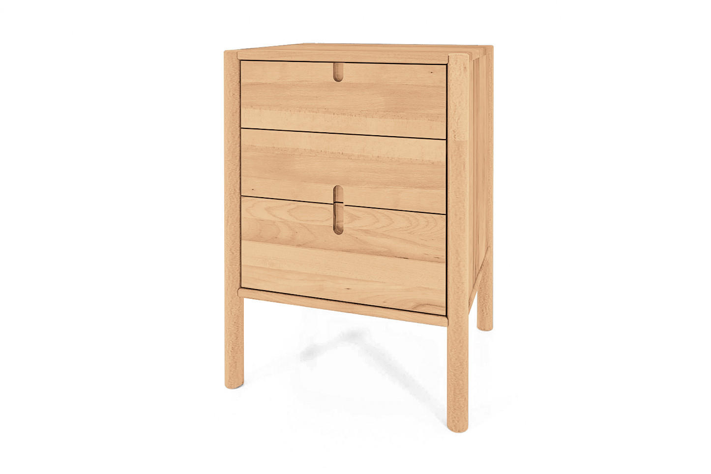 NACHTTISCH HOCH INA Kernbuche - Creme, Holz (60/69/36cm) - byoak