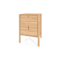 NACHTTISCH HOCH INA Kernbuche - Creme, Holz (60/69/36cm) - byoak