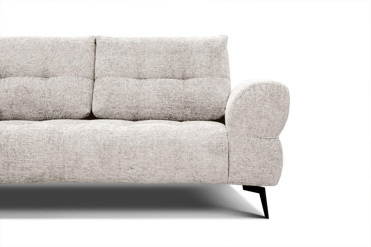 ECKSOFA SALVINI 5-Sitzer, ecru - Ecru/Schwarz, Holzwerkstoff/Textil (158/292cm) - Courtois Laville