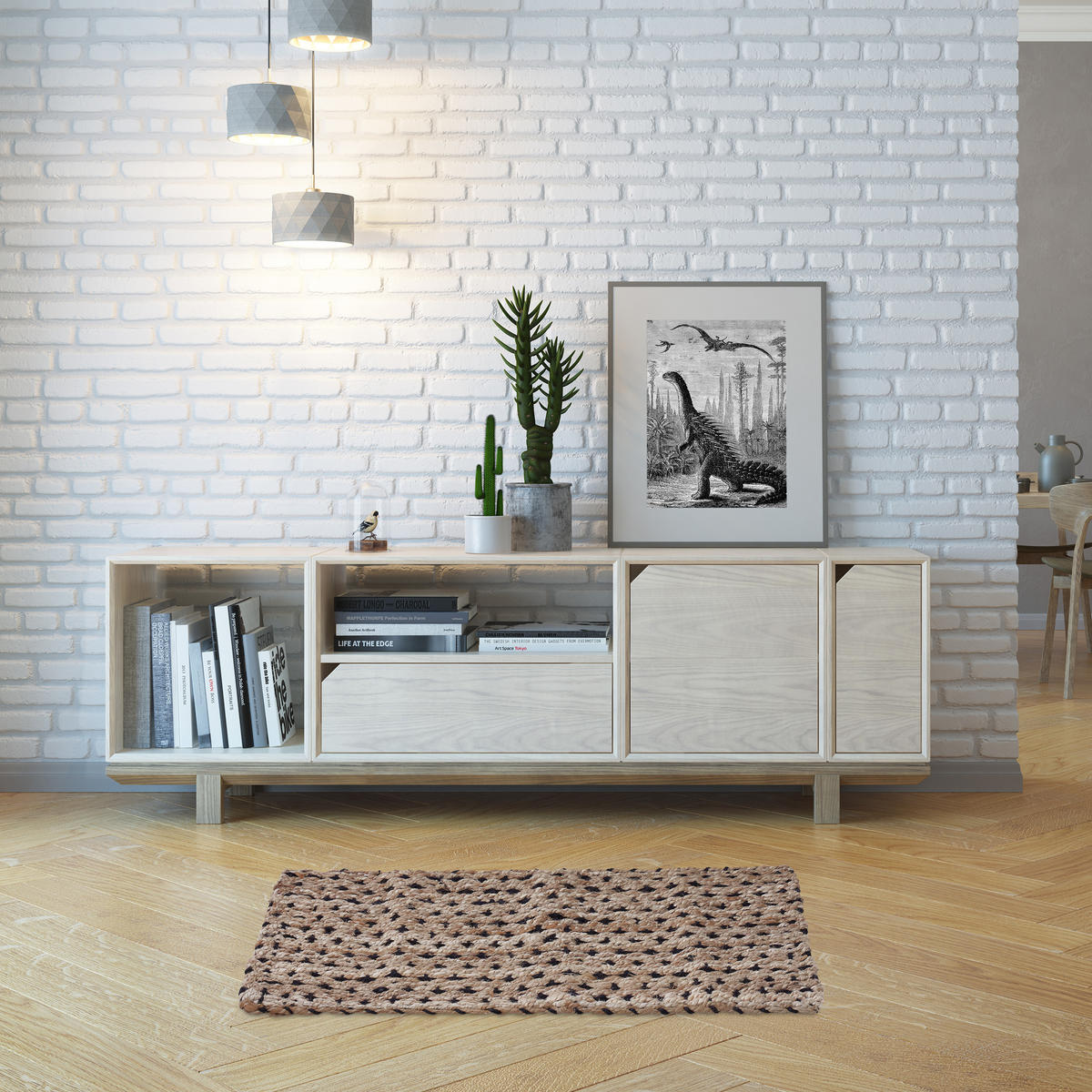 JUTETEPPICH - Beige, Textil (60/90cm) - Relaxdays