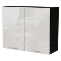 KÜCHENHÄNGESCHRANK Essen W3/90 Weiß Hochglanz / Schwarz Matt 90 / 32,5 / 72cm - Weiß Hochglanz/Schwarz, Holz/Holzwerkstoff (90/72/32.5cm) - Feldmann-Wohnen