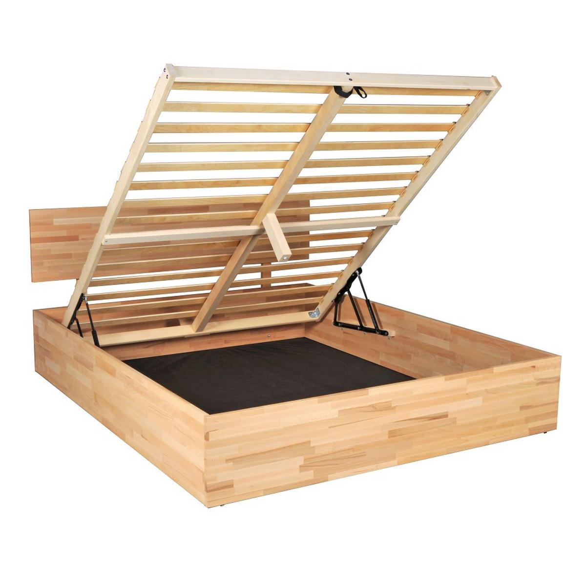 MASSIVHOLZBETT mit Bettkasten/ 180x200cm MILO - Buche geölt - Buchefarben, Holz (180/200cm) - Weber Industries