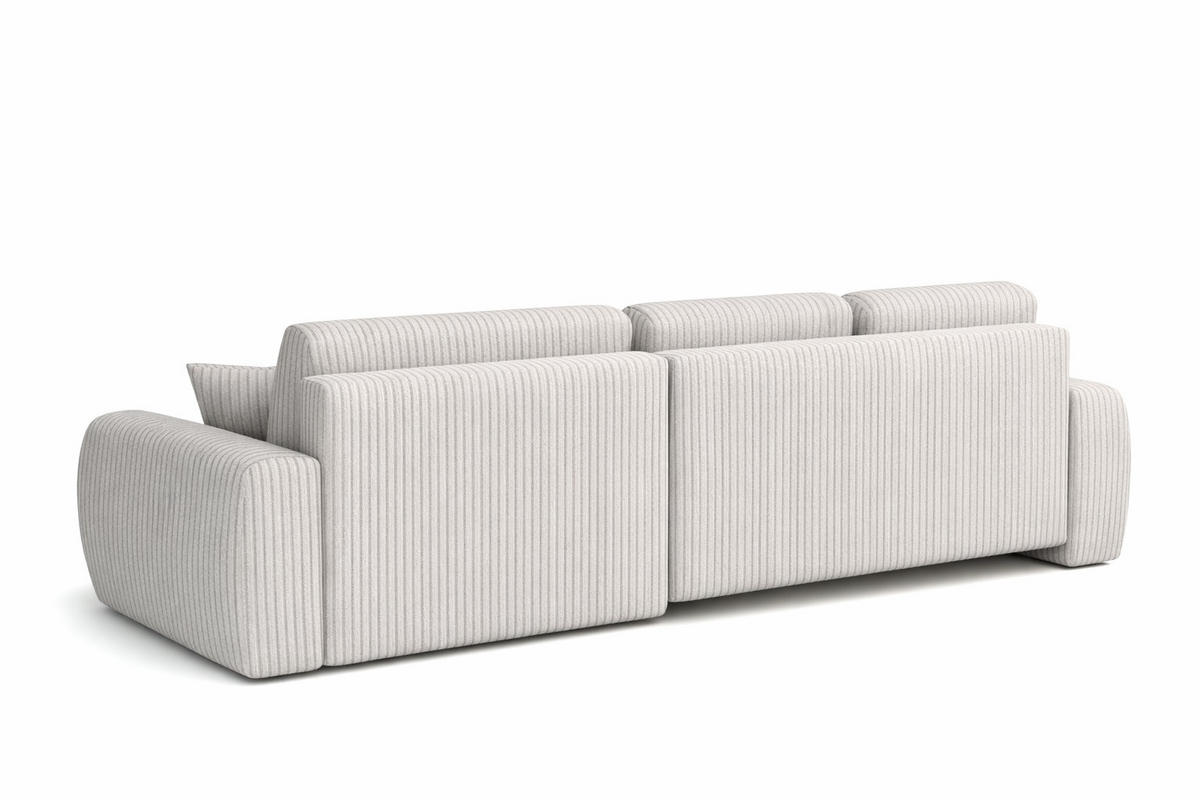 ECKSOFA Mit Schlaffunktion Und Bettkasten L-Form Ivo L, Cordstoff Poso, Beige, Links - Beige, Holz (250/142cm) - Kaiser Möbel