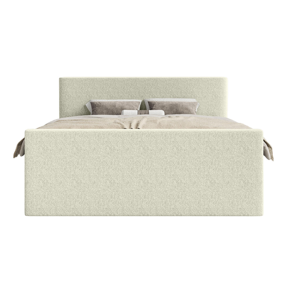 BOXSPRINGBETT VELIPOJA EASY CLEAN 160x200 cm, Creme - Creme, Textil (160/200cm) - Fedve