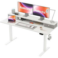 SCHREIBTISCH Höhenverstellbar Elektrisch 140 x 60 cm Weiß - Weiß, Holzwerkstoff (140/60/75cm)