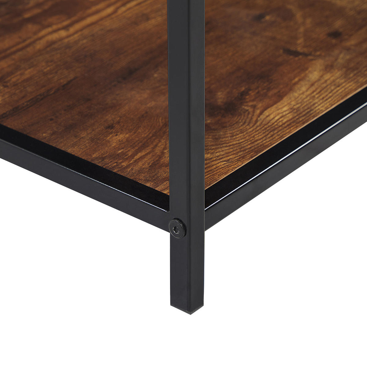 BEISTELLTISCH dunkler Holzfarbton/schwarz rechteckig 45/40cm Berkley - Dunkelbraun/Schwarz, Holzwerkstoff (39/45/45cm) - Beliani
