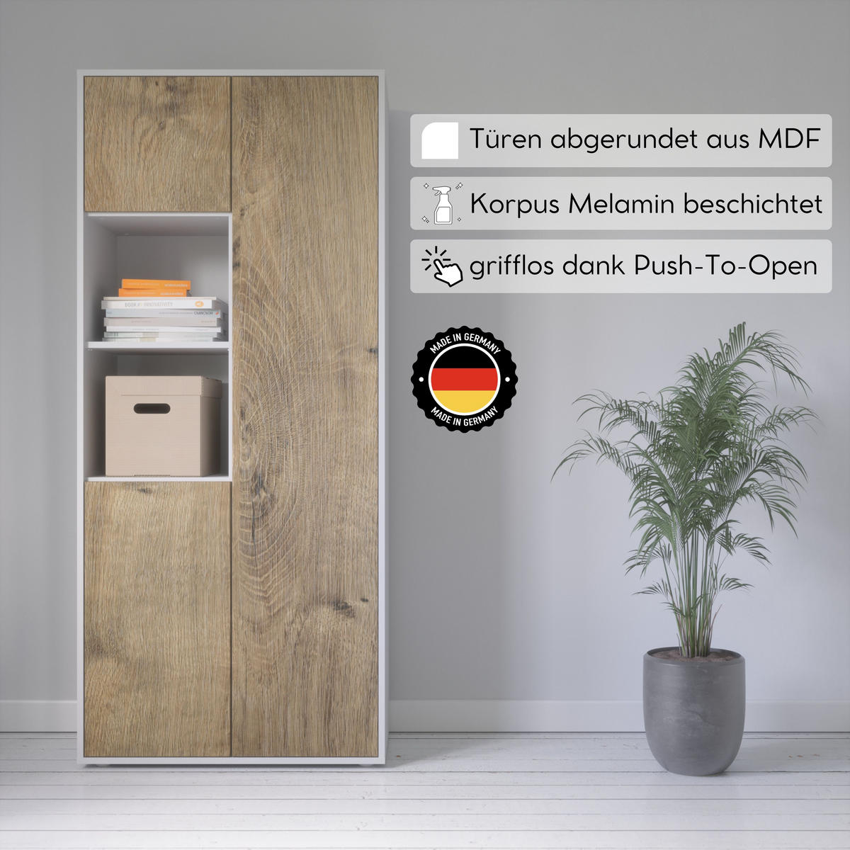 AKTENSCHRANK Amira T20 Eiche Ribbeck 180/80/40 cm - Alteiche, Holzwerkstoff (80/180/40cm) - SIMPLYFURN