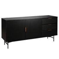 SIDEBOARD, Schwarz - Schwarz, Holz (40/75/160cm) - Oviala