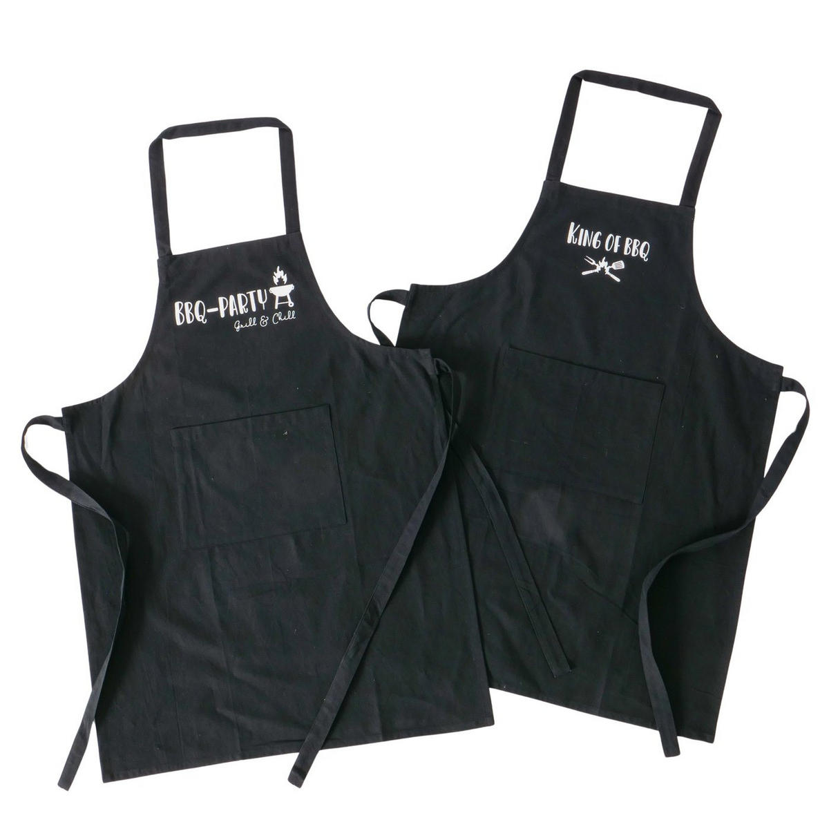 KOCHSCHÜRZE BBQ Baumwolle universal - Schwarz, Naturmaterialien (60/84cm) - Boltze Home