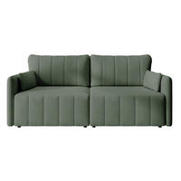 SCHLAFSOFA Pierra Hellgrün hydrophober Samt - Schwarz/Grün, Kunststoff/Textil (215/100/112cm) - Selsey