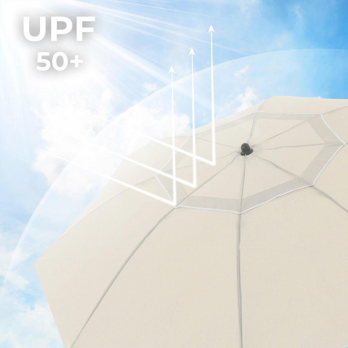 SONNENSCHIRM KNICKBAR - Creme, Textil (160/160cm) - Hansiro