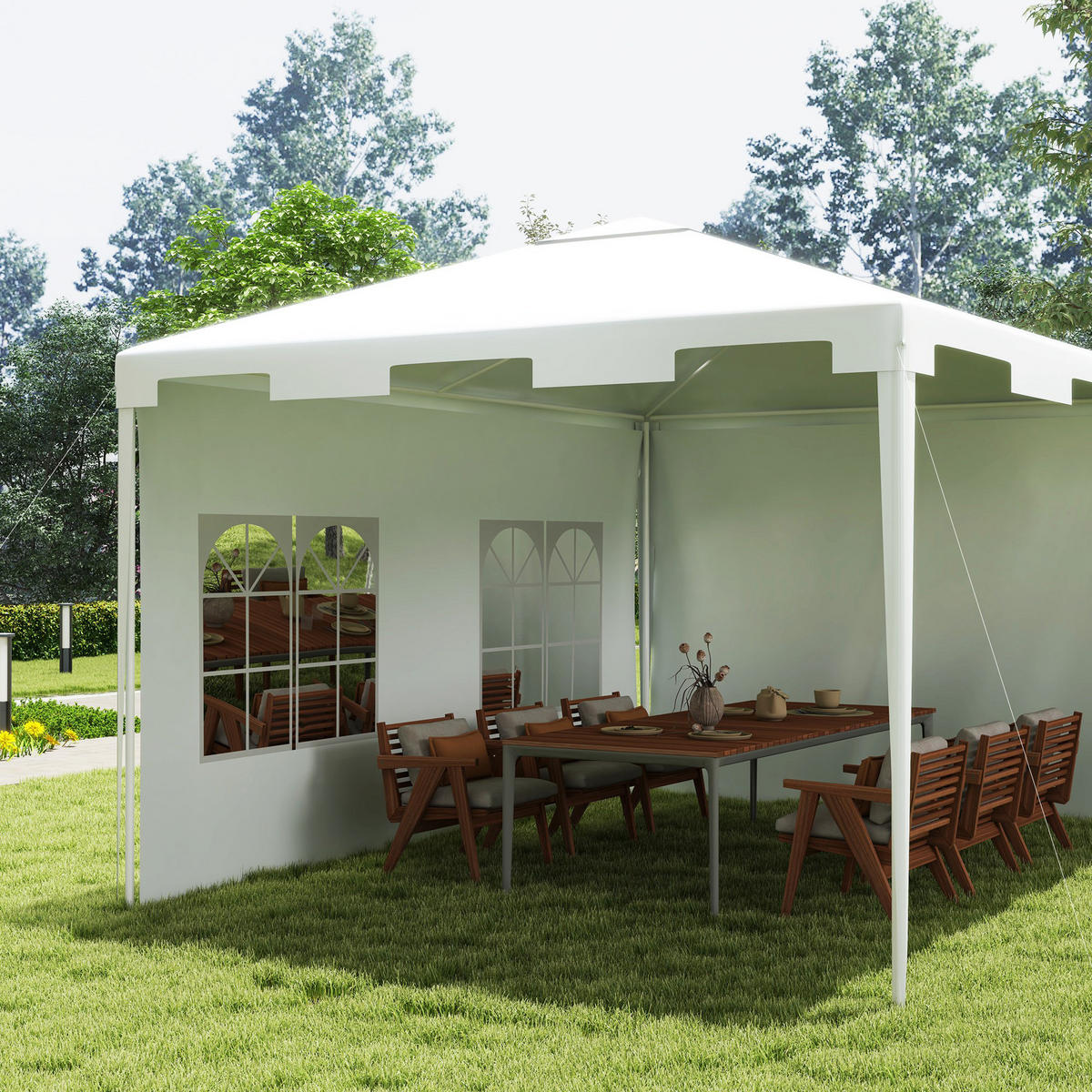 PAVILLON Weiß 1 Stück - Weiß, Metall (295/255/395cm) - GiPP