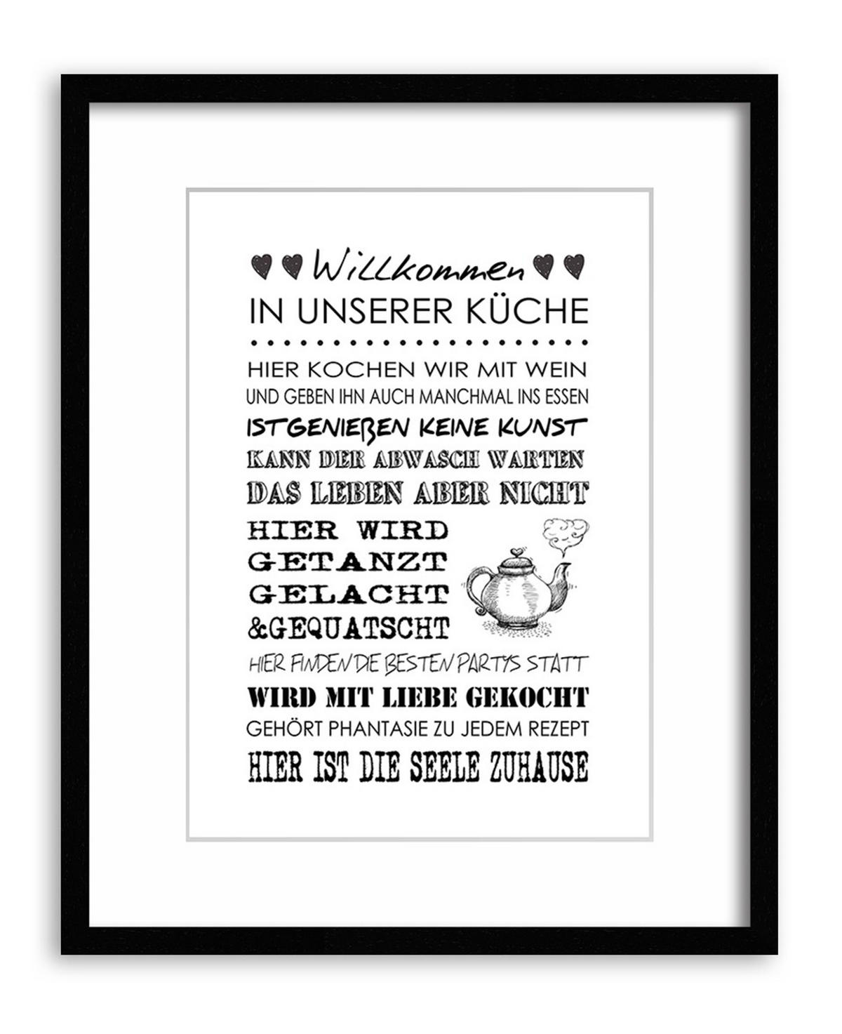 POSTER DIN A4 21x29,7 cm Küche Spruch Typografie - Weiß, Papier (21/29.7/2cm) - artissimo