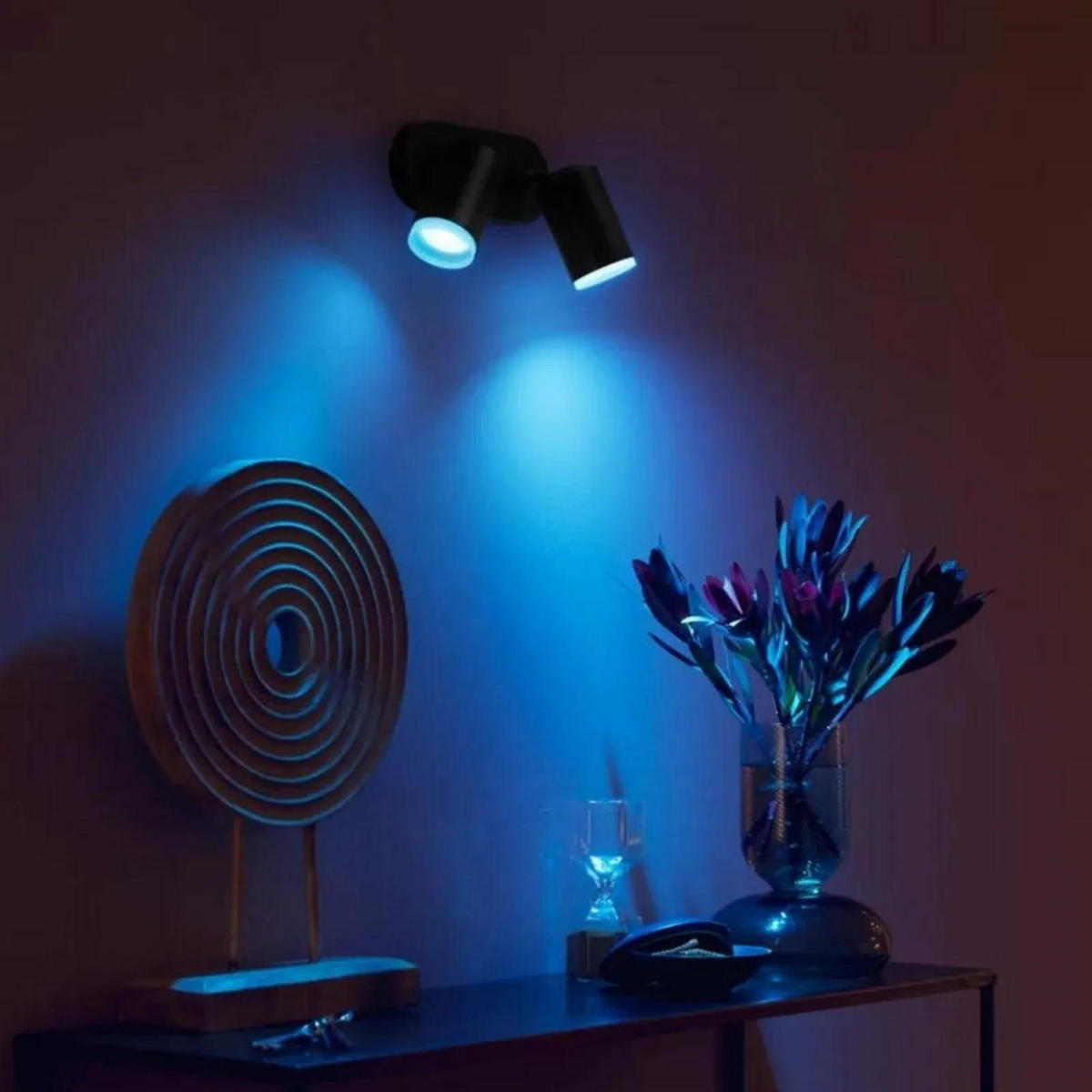 DECKENLEUCHTE Fugato Schwarz - Schwarz, Metall (3/3/15.3cm) - Philips HUE