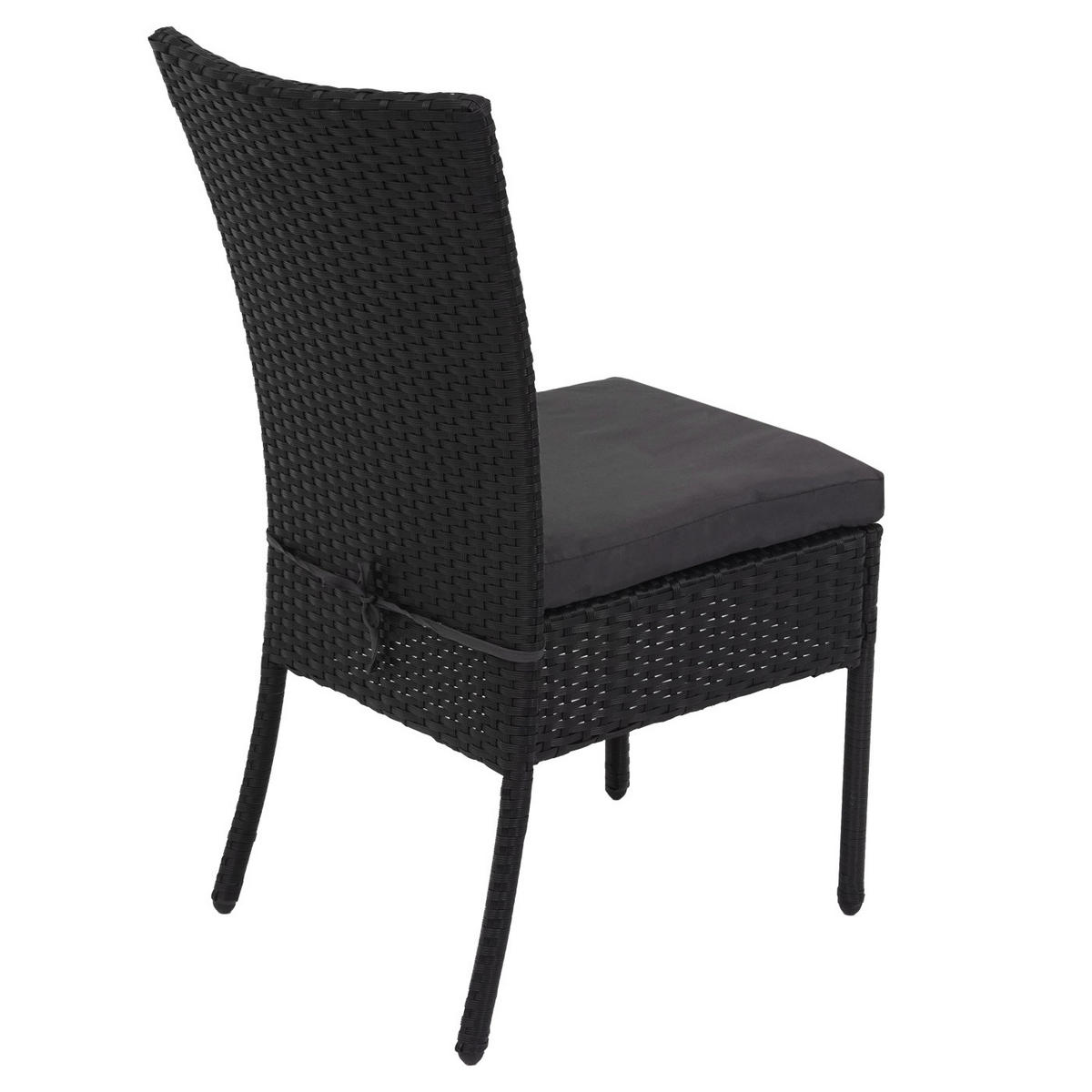 POLY-RATTAN GARNITUR Schwarz, Anthrazit 5-teilig-Set - Anthrazit/Schwarz, Kunststoff - MCW