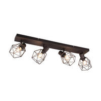 DECKENSTRAHLER 4-flammig Industrial Rostoptik, Breite 70cm - Rostfarben, Metall (9/70/14cm) - meineWunschleuchte